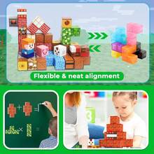 色彩鲜艳的3D STEM教育磁性积木玩具，适合儿童，经久耐用，是学前教育的理想玩具，也是促进创造性大脑发育的礼物，非常适合生日、圣诞节和STEM课堂活动。 - 彩色 - 查看 7