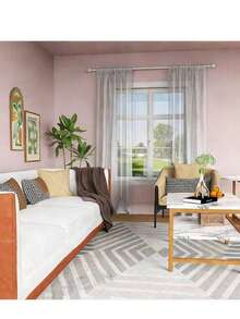 1pc Black/White Stainless Steel Combination Curtain Rod, Suitable For Bathroom Shower Curtain, Bedroom And Living Room Window Curtain, Roman Blind - Multicolor - View 7