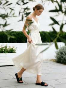 女士黑色凉鞋，时尚简约休闲搭扣设计，柔软鞋底，舒适灵活，露趾款式，女士凉鞋，女士夏季凉鞋，平底凉鞋，户外度假凉鞋，女士拖鞋，优雅女士凉鞋，新款女鞋，女士拖鞋，凉鞋 - 黑色 - 查看 3