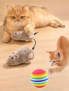 Cat Toys Plush Mouse Toys, Cat Self-Playing Balls, Cat Toys To Relieve Boredom And Entertain Cats, Pet Supplies - Multicolor - View 1