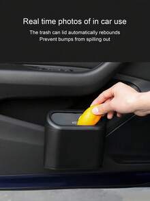 Mini Car Trash Can Leakproof Car Garbage Bin With Lid For Peels Butts Confetti Wet Tisssue Convenient Car Side Door Hanging Storage Box Multifunctional Dustbin Organizer For Women Men For Car Office Home Garbage Organizer Container Car Accessories Car Interior Accessory Home Decor - Black - View 7