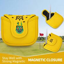 Cheese Crown Design Style Design Style Club Head Cover, Golf Putter Club Cover, Golf Mallet Putter Cover - PU With Advanced Embroidery For Most Brands - Multicolor - View 6