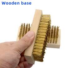 Square Copper Wire Brush, Steel Wire Brush, Grinding Rust Removal Cleaning Brush, Industrial Decontamination Descaling Brush, Mesh Roller Brush - Multicolor - View 5