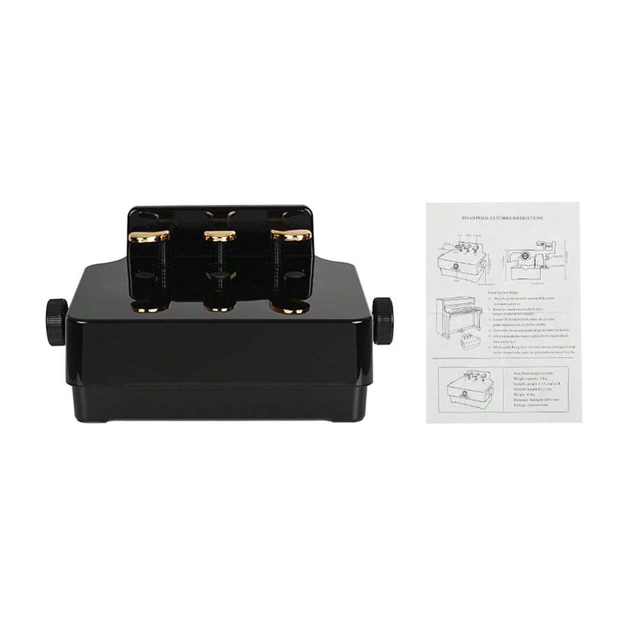 Piano Pedal Extender Bench for Kids Adjustable Height with 3 Pedals Children Piano Teaching Aid Accessory - Negro - Ver 1