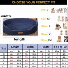 1件装牛津布和羊羔绒材质宠物床/垫,防水、防漏、防污、防啃咬、可拆卸可水洗、柔软舒适、保暖,适用于小型、中型、大型犬猫,四季皆宜,高品质犬猫床,多种颜色可选 - 藍色 - 查看 11