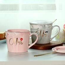 Juego de tazas de caf Mr Mrs para pareja  juego de tazas de cermica para novia y novio, regalo a juego para cumpleaos, aniversario, boda, compromiso, da de San Valentn, novia, esposa
