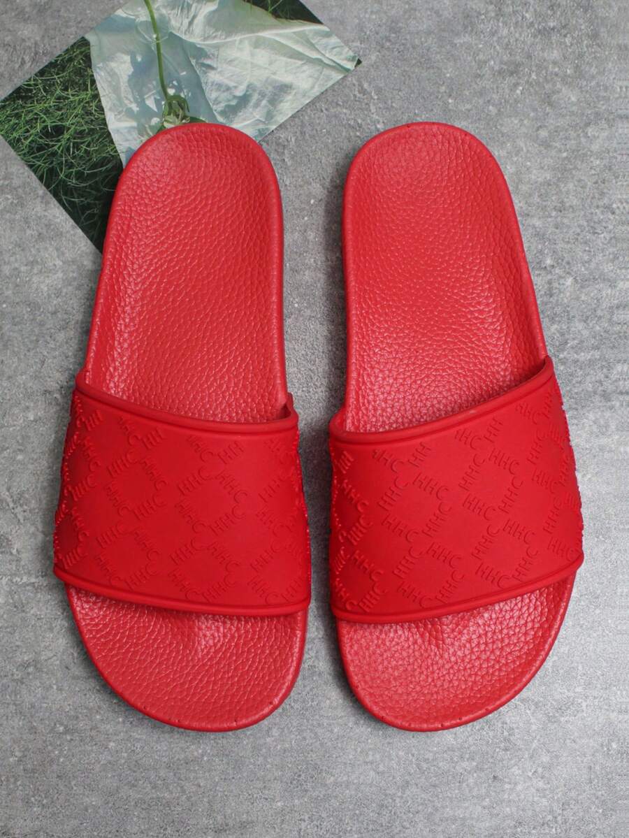 Women's Summer Outdoor Lightweight Wear-Resistant Slippers, Home Anti-Slip Soft Comfortable Black Slide Sandals, Plus Size 36-45 - Red - View 1