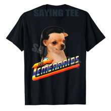 Ropa de hombre unisex, camiseta divertida de meme de perro Los Temerarios, variación de perro lindo, atuendo gráfico Brainrot, arte humorístico, dicho novedoso - Negro - Ver 1