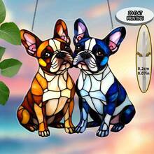 2D Acrylic Boston Terrier Silhouette Window Hanging Decor, Suitable For Dog Lovers, Animal Themed Occasions, Couple Gifts, Outdoor Spaces, Garden, Bedroom, Farewell Gifts - Multicolor - View 8