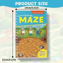 Alfombra de laberinto lógico para niños | 4 opciones de edad | Planificación de rutas, caminos de decisión y desafíos de laberinto | Elige 1 libro solamente - Libro del laberinto - Ver 7