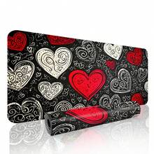 Large Heart-Shaped Mouse Pad & Desk Mat, With Non-Slip Rubber Base, Red & Heart-Shaped Design, Swirl Pattern - Soft Fabric Surface, Smooth Gliding, Suitable For Gaming & Office, Durable Desk Mat, Suitable For PC, Laptop, Computer Accessories (Valentine's Day Gift Idea) - Nhiều màu - Xem 3