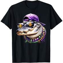 Mardigator Mardi Gras Alligator Costume Men Women Mardi Gras T-Shirt - Black - View 1