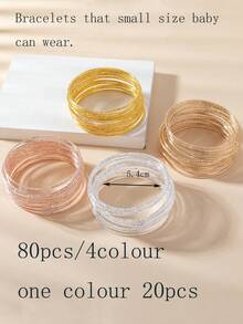 20件闪亮精致独特设计叠戴手链 - 彩色 - 查看 19