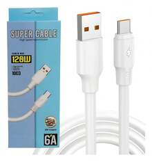 SJX-TC Super Cable USB-Tipo C 120w 6a Blanco de Alta Calidad con Diametro de 6mm para Carga Rápida - Blanco - Ver 1