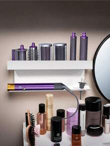Wall Mount Blow Dryer & Curling Iron Holder Rack, For Storing Hair Care Products, Blow Dryer And Curling Iron, No Drilling Required Hair Tool Storage Box, Bathroom/Salon Hair Tool Storage Rack Bathroom - Multicolor - View 11