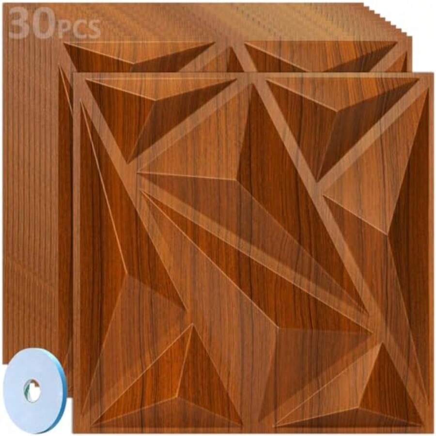 CYPN30Pcs Paneles Decorativos 3D para Pared 30x30cm Decorativos para Paredes Hecho de Material de PVC Resistente Al Agua Iignífugo para Decoración de Paredes Interiores en Hogar OficinaFashion - 224156883 - Ver 1