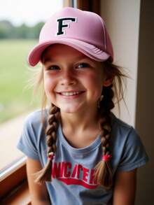 1pc 26 Letter Truck Cap, Fashionable And Versatile Mesh Breathable Sun Hat, Suitable For Daily Wear, Can Be Given As A Gift - Pink - View 4