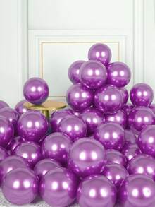 40pcs Metallic Balloons, 10-Inch Chrome Golden Silvery Rose Golden Blue Green Purple Latex Balloons For Girls And Women'S Birthday, Youngsters Shower, Wedding, Graduation, Christmas Theme Party - Multicolor - View 18