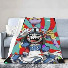 Flannel Throw Blanket,A-Amazing D-Digital Anime Circus Cozy Super Soft Flannel Blanket, Funny Game Theme Warm Throw Blanket For Living Room, Home Decor, Cozy Soft Flannel Blanket & Suitable For Birthday Anniversaries, Valentine's Day, Thanksgiving, Christmas, Halloween, Wedding, New Year Gifts Provide Personalized Ideal Gifts For Her, Him, Family Members, Boyfriends, Girlfriends, Fathers, Family Members, Mothers, Lovers, Daughters, Sons, Grandfathers, Grandmothers, Friends, Classmates And Pets. Sofa, Bed, Car, Bedroom, Living Room, Office, Outdoor Camping, Beach, Wall Decoration, Bedroom Decor,  Halloween Blanket, Fall Decor, Fall Decorations For Home, Christmas Party Theme Blanket, Christmas Decor, Office Decoration - multicolour 9 - 查看 6