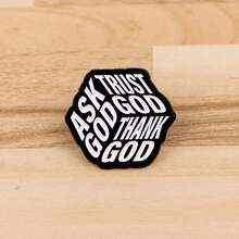 'THANK GOD' Phrase Enamel Pin Funny Quotes Brooch Pines Lapel Pins Badge On Backpack Clothing Accessories Jewelry Friends Gifts