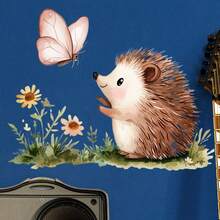 1张可爱刺猬装饰贴纸，清新风格，适用于客厅、卧室、书房、出租房装饰。 - 棕色 - 查看 3