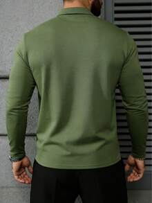 男士Polo衫透气舒适，适合商务场合、运动、聚会以及作为礼物。 - 軍綠色 - 查看 2