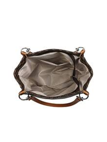 复古时尚小众单肩腋下印花大容量通勤时尚高端女士信封包 - 棕色 - 查看 8