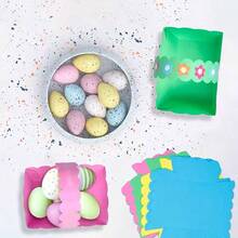 8 Peças Cesta de Presente de Páscoa, Sacolas de Presente de Coelho de Páscoa Feitas à Mão DIY, Acompanha 12 Adesivos Coloridos para Decoração DIY de Cestas de Presente, Decorações de Festa do Coelho da Páscoa