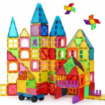 Christmas Magnetic Building Toys STEM Magnetic Blocks, Sensory Toys For Kids, Magnetic Construction Toys For Boys And Girls 3+ Years Old, Magnetic Blocks Magnetic Car, Inspiration, Creativity Square Building Beyond Imagination, Suitable For Children As New Year, Christmas, Thanksgiving, Back To School Gifts