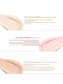 NOVO 遮瑕笔，带高光功能，遮盖黑眼圈、斑点，保湿不卡粉，持久妆效，适合初学者、学生、毕业典礼、派对、生日、日常妆容以及秋冬季妆容。 - 01#奶酪白 - 查看 10