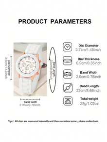 2pcs/Set Minimalist Casual Women's Quartz Watch, Fashion Gold Accessory Set (Includes Black & White Rubber Strap And Rose Gold Decorated Chronograph Dial Quartz Watch), Featuring Black & White Rubber Strap, Rose Gold Decorated Details And Chronograph Dial. Minimalist And Versatile Style Suitable For Various Outfits. - Multicolor - View 3