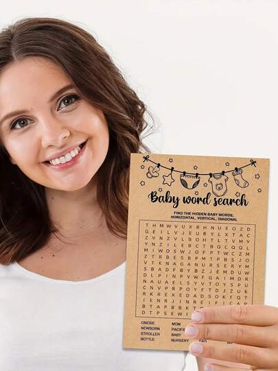 20/10pcs Baby Shower Party Game Cards, Alphabet Search Game, Suitable For Baby Shower Party, Neutral Baby Shower Party Supplies, Suitable For Husband, Wife, Boyfriend, Girlfriend Party, Baby Shower Party Games And Activities