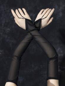 1件装女士极简缎面歌剧手套，派对及嘉年华配饰 - 彩色 - 查看 10