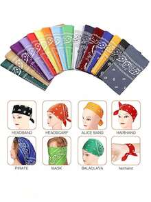 1pc Unisex Sunscreen Face Mask, 55*55cm Fashionable & Multifunctional Colorful Paisley Pattern Scarf, Suitable For Outdoor Activities, Cycling, Camping, Fitness, Women Accessories (Color Sent Randomly) - Multicolor - View 7