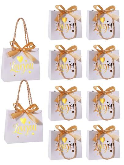 10PCS/1PC/Valentine's Day Gift Box With Ribbon Bow. Suitable For Holding Various Small Items, Perfect For Holidays, Birthdays, Valentine's Day, Thanksgiving, Bachelor/Bachelorette Parties, Or As A Gift For A Loved One Or Friend.