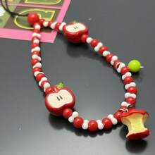 Handmade Beaded Camera Strap, Keychain, Phone Lanyard Charm For IPhone - Red - View 4