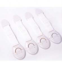 4/8pcs Multi-Functional Safety Locks, Fabric Strap Locks, Multi-Purpose Safety Locks For Cabinets, Fridges, Drawers, Anti-Opening Protection Locks - White - View 8