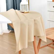 [Free Shipping]Small Square Tablecloth 36x36 Inch Washable Polyester Side Table Cloth Solid Beige Heavy Duty End Table Cover For Dining Home Party - Beige36inchx36inchSquare - View 4