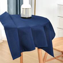 Mantel cuadrado pequeño de 36x36 pulgadas de tela de poliéster, mantel de mesa lateral sólido azul marino de alta resistencia, cubierta de mesa auxiliar lavable para comedor, hogar y fiestas - Cuadrado azul marino de 36 x 36 pulgadas - Ver 4