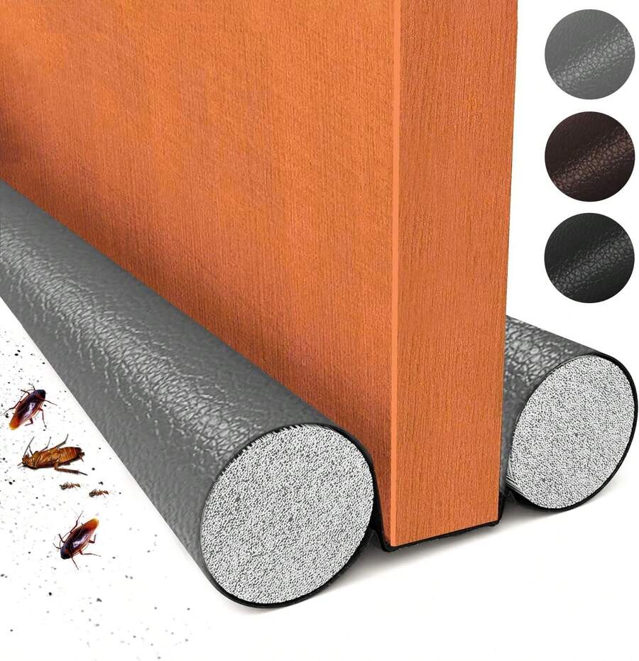 Burlete Para Parte Inferior De Puerta, Guardapolvo Cubre Puerta, Protector Y Guardapolvo Para Puerta, Diseño De Doble Borde, Para Aislar El Ruido Evita Insecto Polvo Y Impermeable Para Todo Tipo De Puertas Y Ventanas