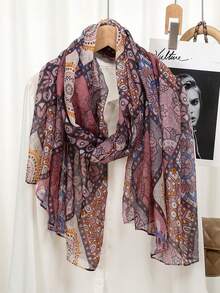 1pc New Fashionable Versatile Elegant Lightweight Printed Satin Scarf, Suitable For Spring And Autumn - Retro Windproof Headscarf, Hair Wrap - Soft And Lightweight, Printed Beach Scarf, New Multifunctional Women Accessory - Multicolor - View 10