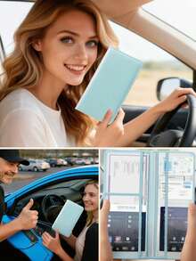 Portadocumentos de coche de piel sintética unisex, billetera elegante para licencia de conducir, portarretratos, organizador de guantera, puede almacenar registro del vehículo, , licencia de conducir, pasaporte y otras tarjetas | Esencial para viajes/vacaciones, regalo perfecto para propietarios de automóviles/camiones/motocicletas/remolques (cumpleaños/Día de San Valentín/aniversario), accesorio de vuelta a la escuela - Multicolor - Ver 6