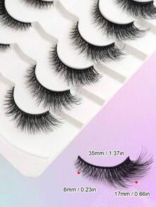 7 Pairs Cat Eye Lashes Faux Mink Eyelashes Winged End Eye Elongated Eyelashes Fake Lashes Soft Natural Long Full Strip Lashes Strip Lashes,Lashes,Eyelashes,Fake Lashes - Multicolor - View 5