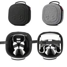 Meta Quest 3S VR Headset Carrying Case, Handle, Headstrap, Shoulder Bag, Storage Box, Portable Protective Hard Shell Case Accessories - Grey - View 1