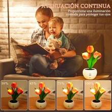 CYPNLampara de Tulipanes Lámpara de Mesa con Flores de Tulipán Lampara de Noche de Tulipanes Lámparas Bonsai de Mesa Flores Artificiales Decoracion para Decoración del Hogar Atenuación TáctilFashion - 224391729 - Ver 4