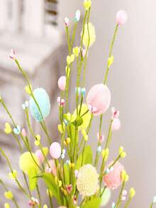 17.7 英寸预亮灯复活节彩蛋树桌面装饰，配有精致饰品，适合家居、派对、婚礼、节日、春夏装饰。 - 查看 5