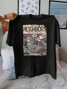 Everyday Comfort Retro Comic Style Graphic T-Shirt - Im Not Old Im Dope Design Soft Polyester Blend Loose Fit Short Sleeve - màu đen - Xem 1