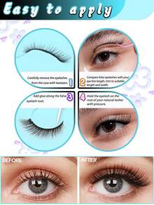 10 Pairs Of Fox Eye Cat Eye Style False Eyelashes, Natural Appearance, Featuring Synthetic Mink Fibers, They Are Soft In Texture, Thick, And Curled, With Elongated And Fluffy Outer Corners That Resemble Fox Eyes, Full Strip Handmade Fake Lashes, Lightweight, For Glamorous Eye Makeup, Easily Enhancing Your Eye Appearance |Cat Eye Effect | Elegant Design| Strips Eyelash| - fox eye lashes - View 10