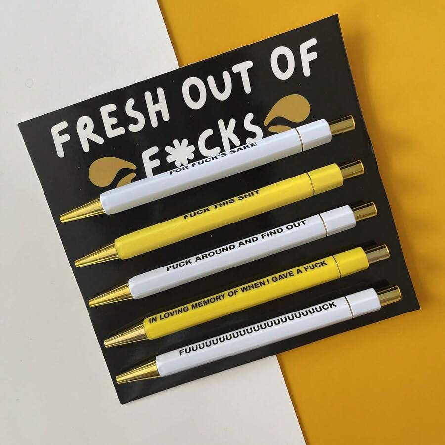 1 Conjunto de Presentes de Escritório Únicos: Canetas Esferográficas com Tema de Atendimento ao Cliente, Canetas Esferográficas com Frases Engraçadas, Canetas Esferográficas de Botão com Tinta Preta, Canetas de Escritório Comercial, Canetas Esferográficas com Citação de Atendimento ao Cliente - Perfeito para Colegas, Família, Presentes do Dia dos Namorados e Escrita Diária - Multicolorido - Visão 1