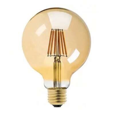 Lâmpada Filamento de Carbono Retrô G80/G95 Led 4w Bivolt 2300K Amarelo Âmbar Dimerizáve